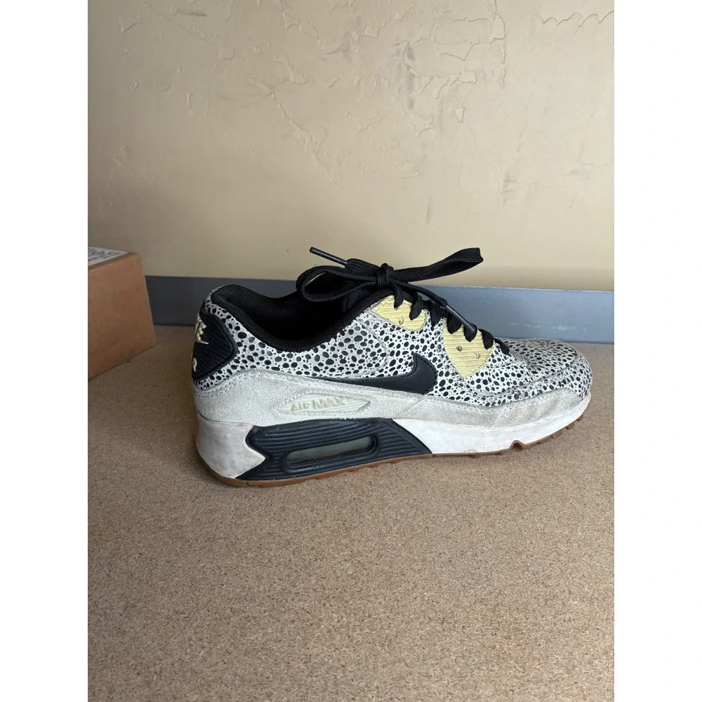Nike Air Max 90 Premium Safari Black Bonsai 443817-102 Womens 6.5 Running Shoes